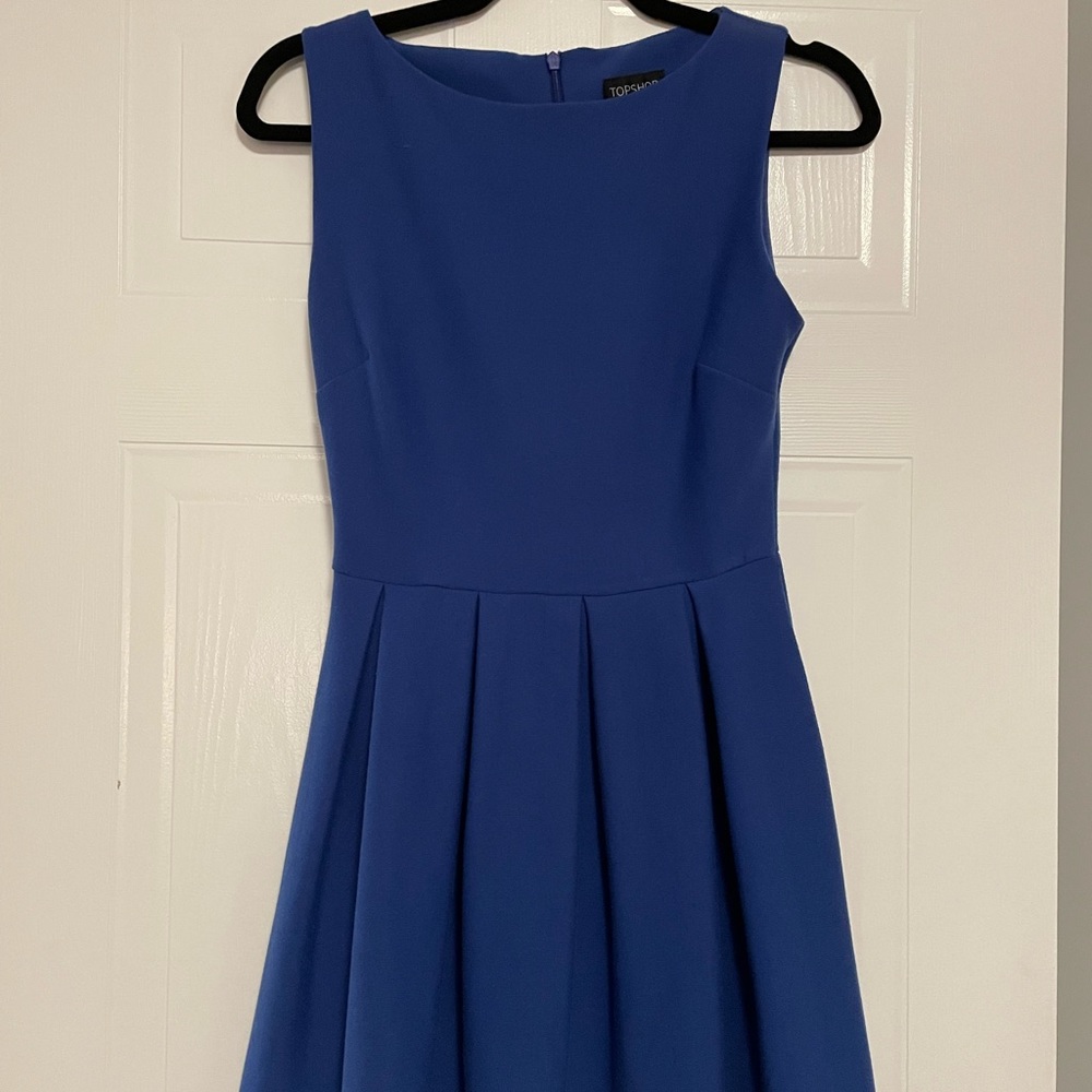 Topshop blue skater dress